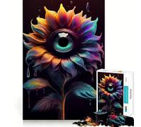 Puzzle surréaliste Œil de Tournesol pour Adolescents 1000 pièces Améliore la mémoire Amusant et Silencieux Bords précis Cadeau Artistique 38x26cm