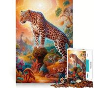 Puzzle surréaliste léopard Safari pour Adolescents, 1000 pièces, Jeu de réflexion, Jeu de Groupe, découpe de précision, Cadeau de Festival 38x52cm