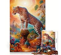 Puzzle surréaliste léopard Safari pour Adolescents, 1000 pièces, Jeu de réflexion, Jeu de Groupe, découpe de précision, Cadeau de Festival 38x52cm