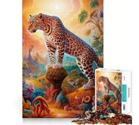Puzzle surréaliste léopard Safari pour Adolescents 1000 pièces Stimule la mémoire Activité à Domicile Motif à Assembler 38x26cm