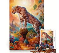 Puzzle surréaliste léopard Safari pour Adolescents 1000 pièces Stimule la mémoire Activité à Domicile Motif à Assembler 38x26cm