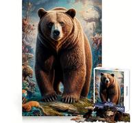 Puzzle surréaliste Ours Grizzly 1000 pièces pour Adolescents, Jeu de réflexion et de complicité, pièce de Collection Artistique découpée avec précision 38x52cm