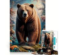 Puzzle surréaliste Ours Grizzly 1000 pièces pour Adolescents, Jeu de réflexion et de complicité, pièce de Collection Artistique découpée avec précision 38x52cm