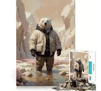 Puzzle surréaliste Ours Polaire Nature pour Adultes 1000 pièces Think Smart Toy Home Enjoy Precision Cutting Wall Art Decor 38x52cm