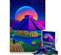 Puzzle surréaliste Pyramide et Champ de Citrouilles 1000 Pièces pour Adultes Jeu de Logique Mentale Paisible et Amusant Découpe Ferme Cadeau Précieux 38x26cm