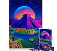 Puzzle surréaliste Pyramide et Champ de Citrouilles pour Adultes, 1000 Pièces, Jeu Intelligent, Lien Familial, Découpe Précise, Cadeau de Saison 50x75cm