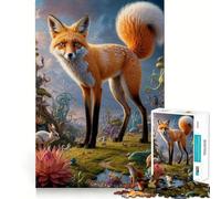 Puzzle surréaliste Renard Safari 1000 pièces pour Adolescents, Jouet de réflexion Simple et Amusant, découpe précise, Père Noël, vœux 38x52cm