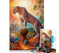 Puzzle surréaliste Safari Léopard 1000 pièces pour Adolescents Jeu de réflexion, Moment de détente, Bords de qualité, 50x75cm