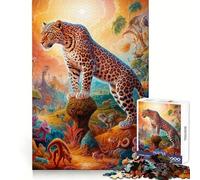Puzzle surréaliste Safari Léopard 1000 pièces pour Adolescents Jeu de réflexion, Moment de détente, Bords de qualité, 50x75cm