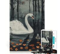 Puzzle Swan Wild pour Adultes de 1000 pièces, Jouet Pure Logic, Moment de Paix, découpe Nette, 38x26cm