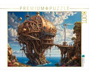 Puzzle · Symbiose Steampunk : la Ville au cœur d'un Champignon géant | Issu de l'univers surréaliste des champignons · 1000 pièces · Format assemblé 64 × 48 cm · CALVENDO Puzzle
