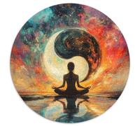 Puzzle Symbole Yin Yang pour Adultes,1000pcs (67.5x67.5cm),Jeu ÉduChatif,décoration De La Maison,Méditation Devant Le Vide