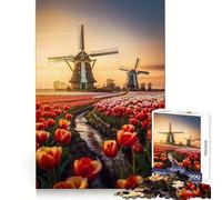 Puzzle Symphonie de Moulins à Vent pour Adolescents 1000 Pièces Exercice de Logique Temps de Détente Calme Bords Nets (50x75cm)