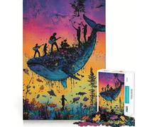 Puzzle Symphonie des Baleines 1000 Pièces Jeu de Construction Assemblage Parfait Activité Récompenseuse pour Les Jours de Pluie (38x52cm)