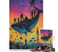 Puzzle Symphonie des Baleines 1000 Pièces pour Adolescents Stimule la Réflexion Passe-Temps Confortable et Sécurisé Cadeau de Noël Idéal (38x52cm)