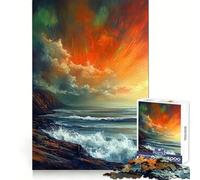 Puzzle Symphonie du Coucher de Soleil pour Adultes, 1000 pièces, Jeu de réflexion Stimulant, Collection d'œuvres d'art aux Contours Nets 38x26cm