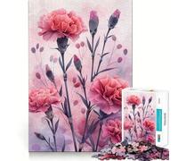 Puzzle Symphonie Œillet Rose 1000 Pièces pour Adolescents Jeu d'Entraînement Cérébral Cadeau de Saison (38x52cm)