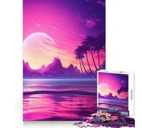 Puzzle symphonique Sunset Synthwave pour Adolescents, 1000 pièces, améliore la mémoire, Calme et Amusant, Bords précis, Cadeau Artistique 50x75cm