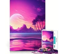 Puzzle symphonique Sunset Synthwave pour Adolescents, 1000 pièces, améliore la mémoire, Calme et Amusant, Bords précis, Cadeau Artistique 50x75cm