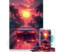 Puzzle Synthwave Poster pour Adolescents 1000 pièces Pure Logic Toy Quiet Calm Clean Cut Décoration Murale 38x26cm