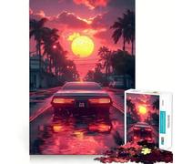 Puzzle Synthwave Poster pour Adultes 1000 pièces, Jeu de réflexion Stimulant, apaisement de l'esprit, Collection d'œuvres d'art aux Contours Nets 50x75cm