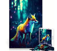 Puzzle Synthwave Renard avec Lumières 1000 Pièces pour Adolescents Jeu de logique et de Stimulation Cognitive Découpe précise 38x52cm