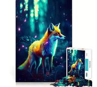Puzzle Synthwave Renard Lumineux 1000 Pièces pour Adultes Jouet Intelligent Décoration Murale Précise 50x75cm