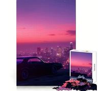 Puzzle Synthwave Skyline pour Adolescents 1000 pièces Stimule la mémoire Détente Lente Bords Nets Cadeau de Noël 38x52cm