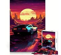 Puzzle Synthwave Voiture en Mouvement pour Adultes 1000 Pièces Pure Logic Toy Peaceful Time Sharp Cut Cadeau Cœur 38x26cm