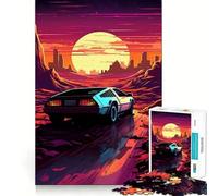 Puzzle Synthwave Voiture en Mouvement pour Adultes 1000 Pièces Stimule la Mémoire Apaisant et Divertissement Découpe Premium Cadeau Attentionné 50x75cm