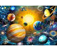 Bluebird Puzzle - Ringed Solar System, Puzzle 1000 Pièces - Représentation Colorée du Système Solaire - Puzzle Adulte - Fabriqué en France