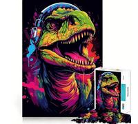 Puzzle T-Rex Rock Anthem 1000 pièces pour Adolescents, Jeu de logique et de réflexion, Anti-Stress, découpe précise, Joli Cadeau 38x26cm
