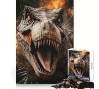 Puzzle T-Rex Rugissement 1000 pièces pour Adultes Stimule la réflexion Détente et créativité Bords Nets Idéal pour Noël (38x52cm)