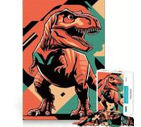 Puzzle T-Rex Trex Dinosaure Dino Difficile pour Adultes 1000 Pièces Renforce la mémoire, soulage Le Stress, Bords de qualité supérieure, pièce d'art 38x26cm