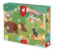 Janod - Puzzle Tactile Enfant 20 Pièces - Forêt - 20 Pièces Dont 7 Texturées + 1 Poster - Jeu Educatif et Sensoriel - Toucher, Motricité Fine et Concentration - Dès 2 Ans