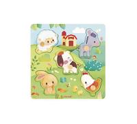 Puzzle Tactile Animaux de la Ferme - 5 Pièces pour Bébé