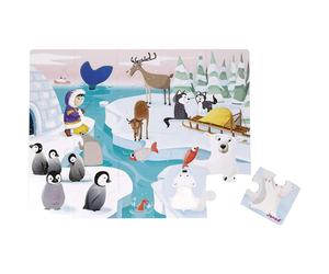 Puzzle Tactile Géant La Vie sur la Banquise - 24 Pièces pour Éveiller les Sens des Enfants