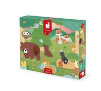 Puzzle tactile Janod Forêt 20 pièces avec 7 zones texturées Multicolore