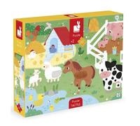Puzzle tactile - JANOD - J02491 - 20 pièces - 7 pièces texturées - Poster inclus