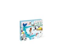 Janod – Puzzle tactile 20 pièces La vie sur la banquise – 7 pièces texturées – Dès 2 ans
