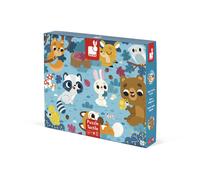 Puzzle Tactile Animaux de la Forêt - JANOD - 20 pcs - Effets Tactiles - Adapté aux Enfants