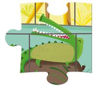 Janod Puzzle tactile enfant Une Journée au Zoo J02774 - 20 pièces dont 7 texturées - Dès 2 ans