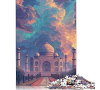 Puzzle Taj Mahal 1000 pièces pour Adolescents Adultes, Puzzles en Papier pour s'amuser en Famille et Jouer Le Soir (1000 pièces, 75 x 50 cm)