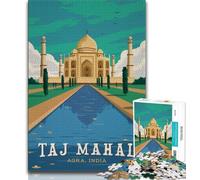 Puzzle Taj Mahal pour Adultes et Adolescents, Jouets éducatifs, Anti-Stress, idéal pour la décoration de Bureau, 38x26cm