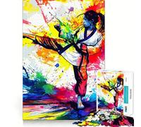 Puzzle Tang Soo Do Yoko Geri Femme 1000 Pièces pour Adolescents Jeu de Réflexion Activité à la Maison Découpe Premium Cadeau de Père Noël 50x75cm