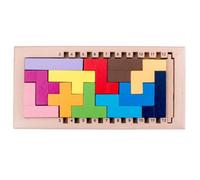 Puzzle Tangram en bois - Jeu de modèle 3D Tetris - Pour adultes et enfants - Moins de 100 pièces