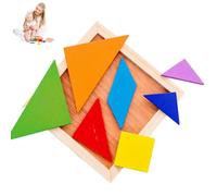 Puzzle Tangram en Bois - Jouet D’Apprentissage Classique - Casse-tête Éducatif pour - Reconnaissance De Formes Colorées - Favorise L’Imagination Et La Coordination Main-Œil - Jouet Éducatif Ca