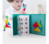 Puzzle Tangram Magnétique en Bois - SHOP-STORY - Jeu Éducatif pour Enfants de 3 Ans et Plus - Multicolore