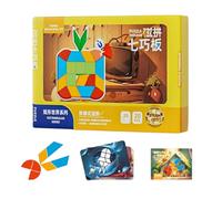 Puzzle Tangram Magnétique - Enseignement 20 cm, Carreaux magnétiques à Motifs | Ensemble éducatif créatif, Puzzle de Voyage pour intérieur et extérieur, activités de Construction, kit de s