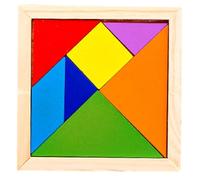 PUZZLE TANGRAM - PUZZLE CLASSE TANNARAM EN BOIS | Jeu de puzle magnétique | Kits et adultes puzle portables, pièces magnétiques colorées, outil d'apprentissage amusant pour les voyages et les salles